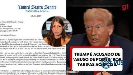 Imagem principal da notícia: Trump acusado de abuso de poder por tarifas sobre o Brasil