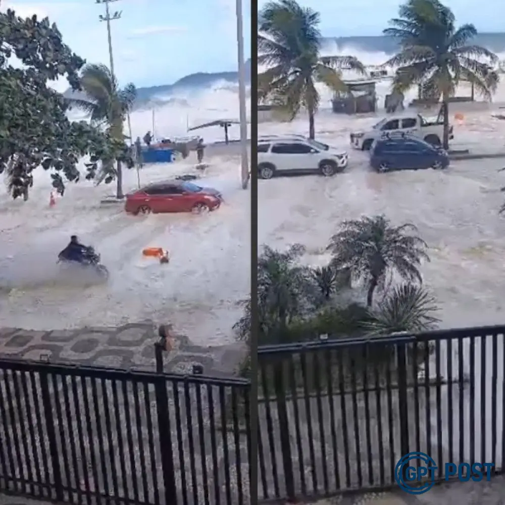 Imagem principal da notícia: Onda gigante invade Leblon: ressaca causa estragos e transtornos no Rio