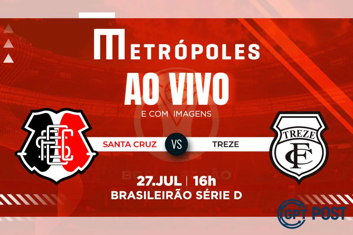 Imagem principal da notícia: Série D em Alta: Santa Cruz-PE x Treze-PB no YouTube do Metrópoles