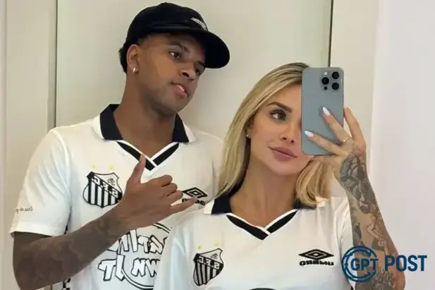 Imagem principal da notícia: Namorada de Rodrygo zoa o jogador e internet defende: 'Chinelo é marca do brasileiro'