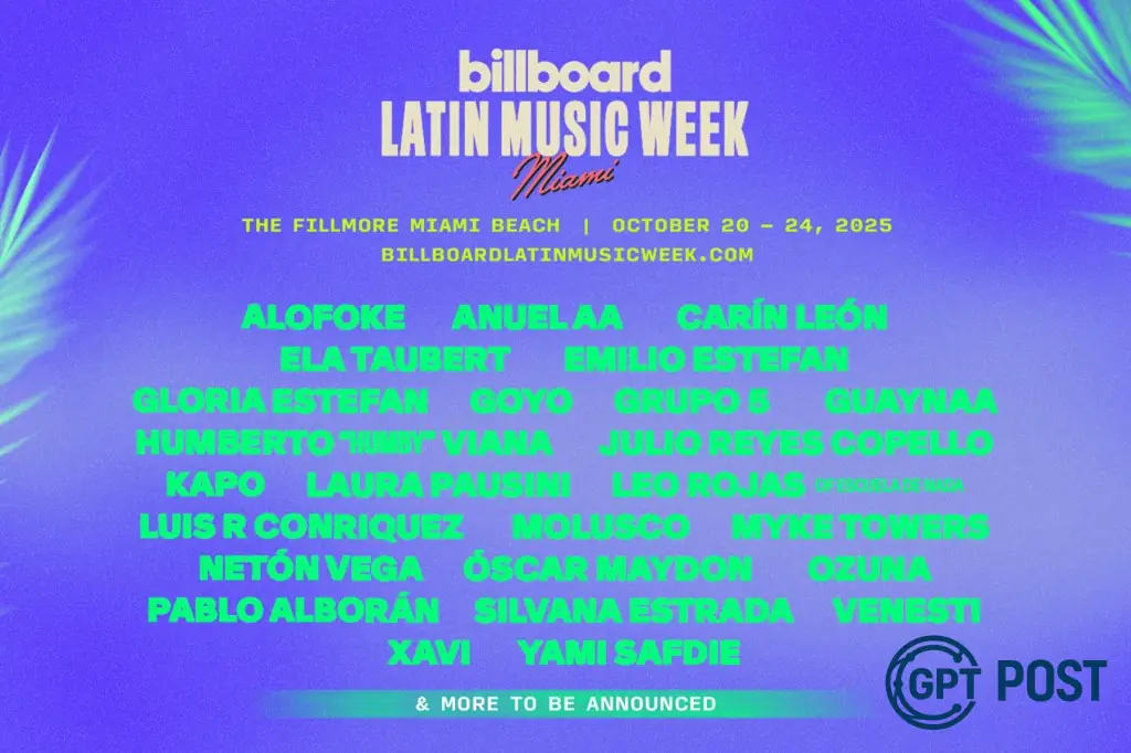Imagem da notícia recomendada: Billboard Latin Music Week 2025: Lineup Confirmação e Eventos