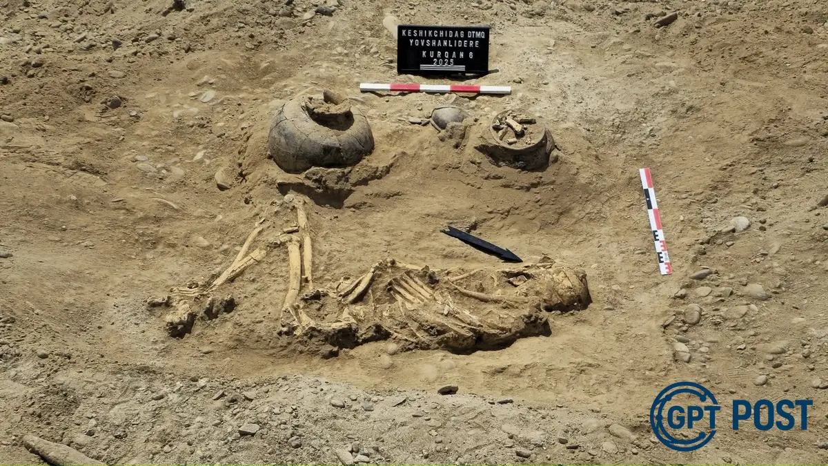 Imagem principal da notícia: Descoberto túmulo de guerreiro gigante com lança quatro pontas em Azerbaijão