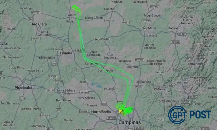 Imagem principal da notícia: Avião de escola de aviação faz pouso de emergência em Campinas após danos no trem de pouso