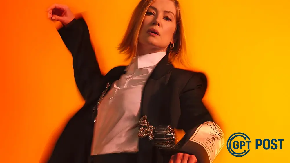 Imagem de Rosamund Pike em novo espetáculo: Justiça e vida cotidiana