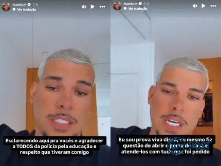 Imagem principal da notícia: Influencer DJ Buarque se pronuncia após operação policial: 'Trato com respeito'