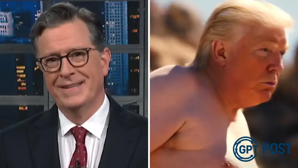 Imagem principal da notícia: Stephen Colbert elogia 'South Park' por usar IA para satirizar Trump em cena inusitada
