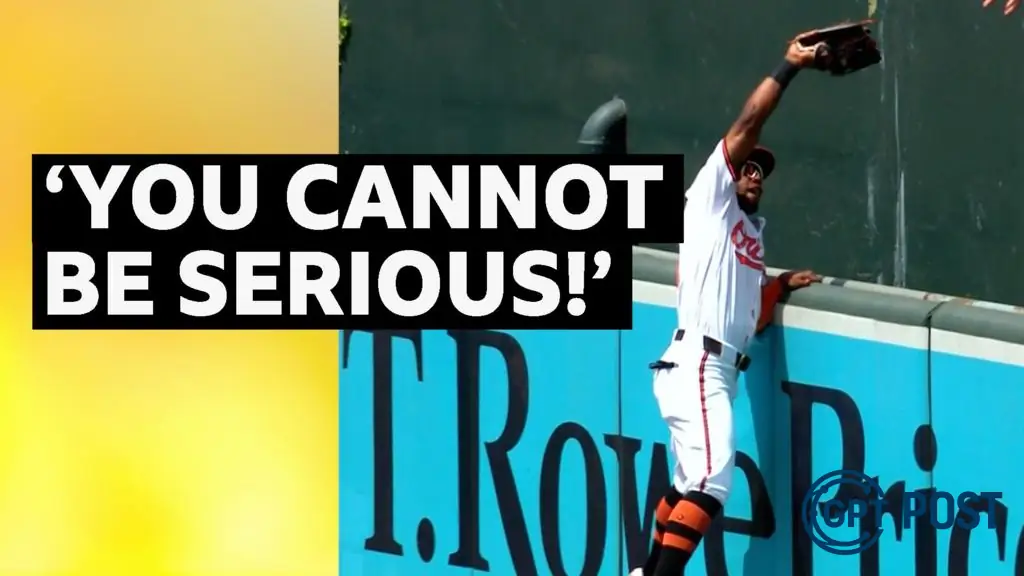 Imagem principal da notícia: Cedric Mullins faz defesa incrível e nega home run a Ali Sanchez