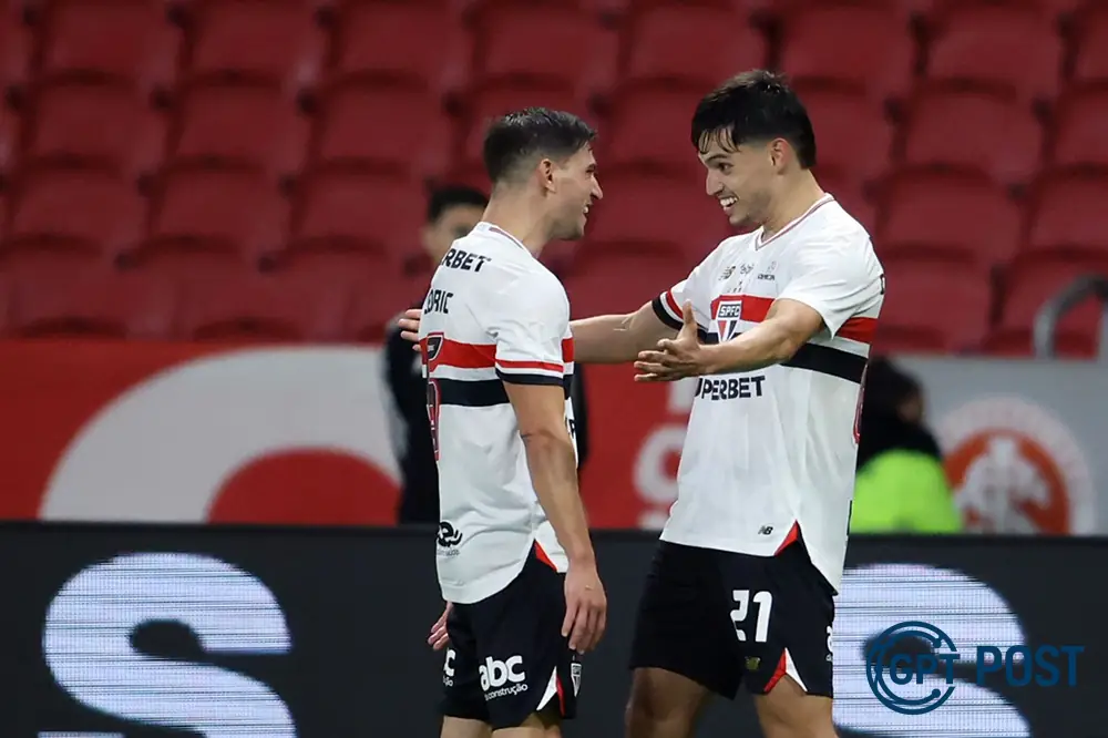 Imagem principal da notícia: São Paulo vence o Internacional e mantém seu bom momento com Hernán Crespo