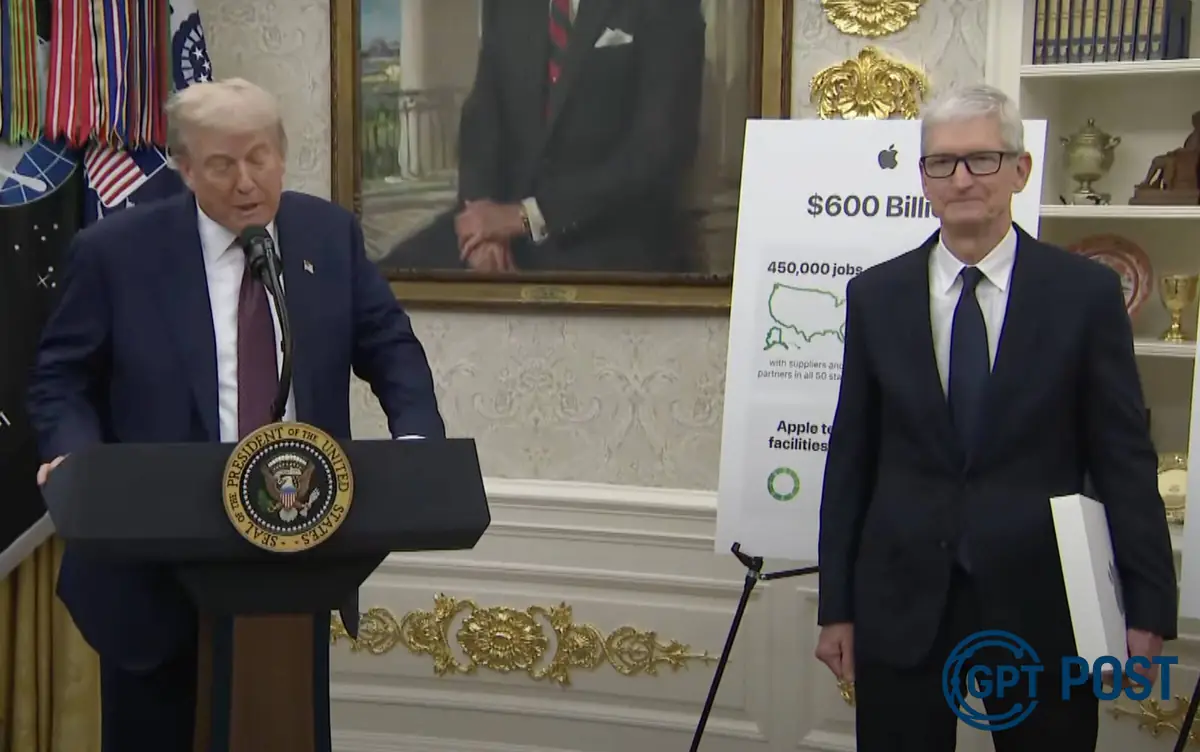 Imagem da notícia recomendada: Apple investe US$ 100 bilhões em制造 nos EUA para fugir de tarifas de Trump